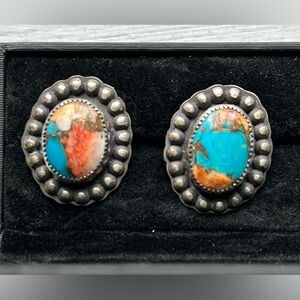 Southwestern Style Oval Stone Earrings